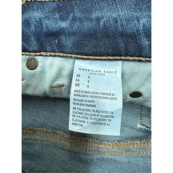 American Eagle Next Level Stretch Hi-Rise Denim Mini Skirt Size 4 - Picture 5 of 9
